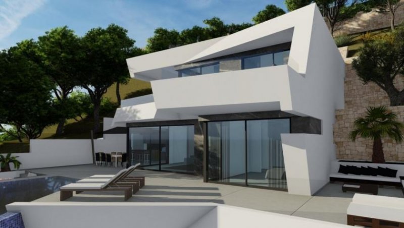 Calpe NEU GEBAUTE LUXUSVILLA MIT SPEKTAKULÄRER AUSSICHT IN CALPE. . Neu gebaute Villa in Calpe mit Panoramablick auf ganz Calpe.. 