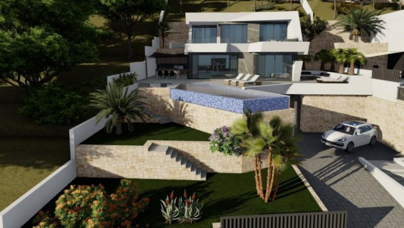 Calpe NEU GEBAUTE LUXUSVILLA MIT SPEKTAKULÄRER AUSSICHT IN CALPE. . Neu gebaute Villa in Calpe mit Panoramablick auf ganz Calpe.. 