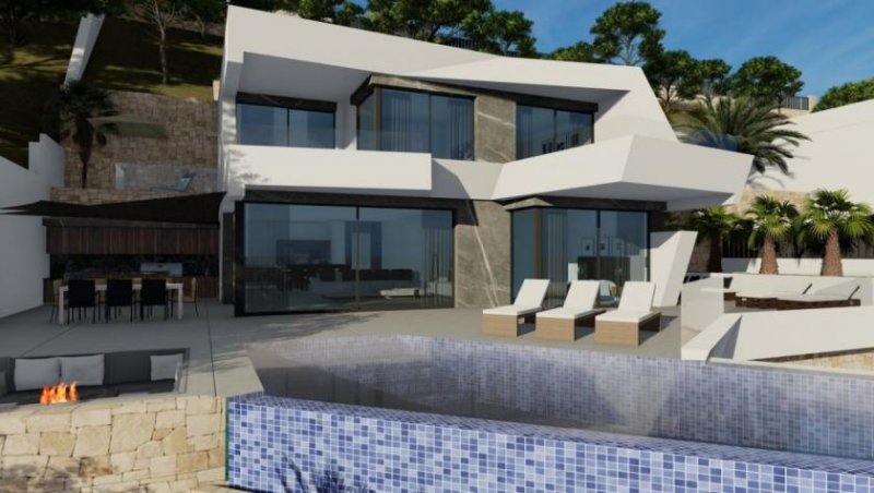 Calpe NEU GEBAUTE LUXUSVILLA MIT SPEKTAKULÄRER AUSSICHT IN CALPE. . Neu gebaute Villa in Calpe mit Panoramablick auf ganz Calpe.. 