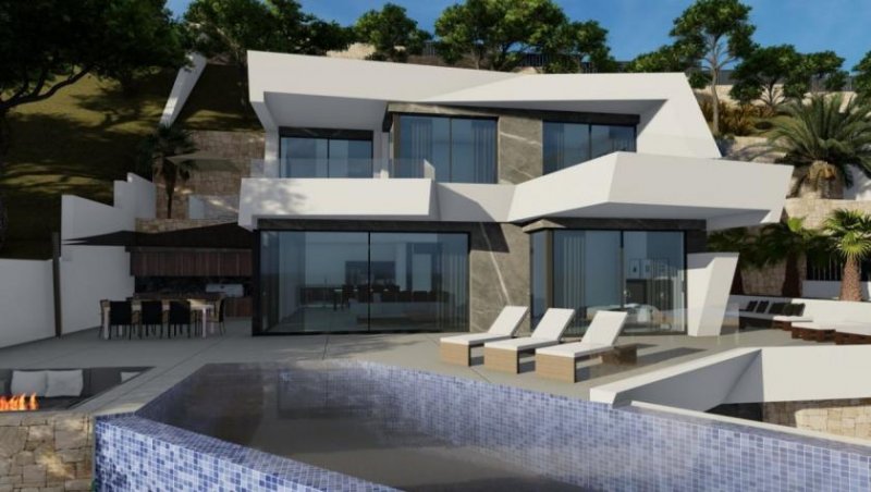 Calpe NEU GEBAUTE LUXUSVILLA MIT SPEKTAKULÄRER AUSSICHT IN CALPE. . Neu gebaute Villa in Calpe mit Panoramablick auf ganz Calpe.. 