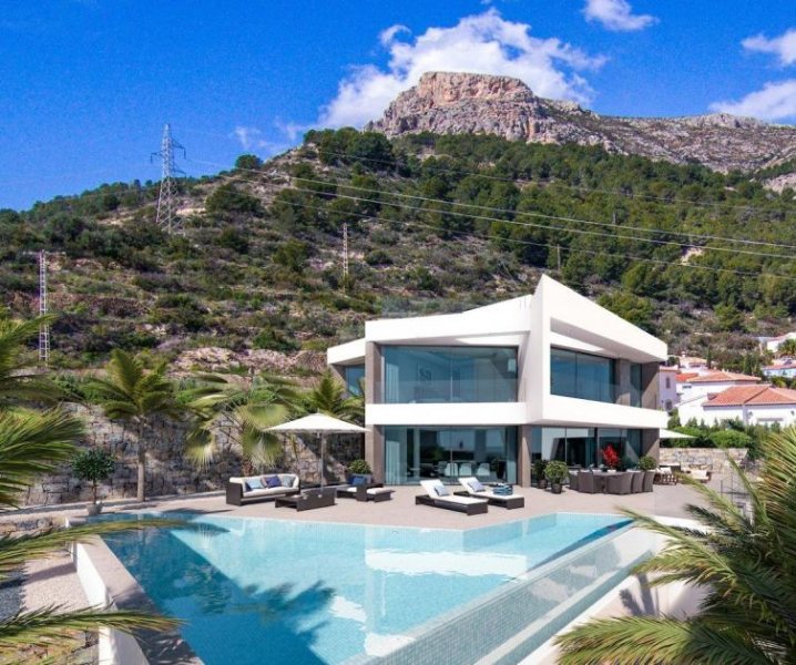 Calpe Neubau in Calpe von 6 modernen und unabhängigen Luxusvillen mit atemberaubendem Meerblick. . Das Haus verfügt über einen für