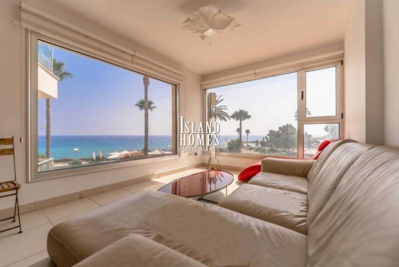 Protaras 2 bedroom 2 bathroom, 2nd floor apartment with communal swimming pool and panoramic SEA VIEWS in SEAFRONT location of Protaras -