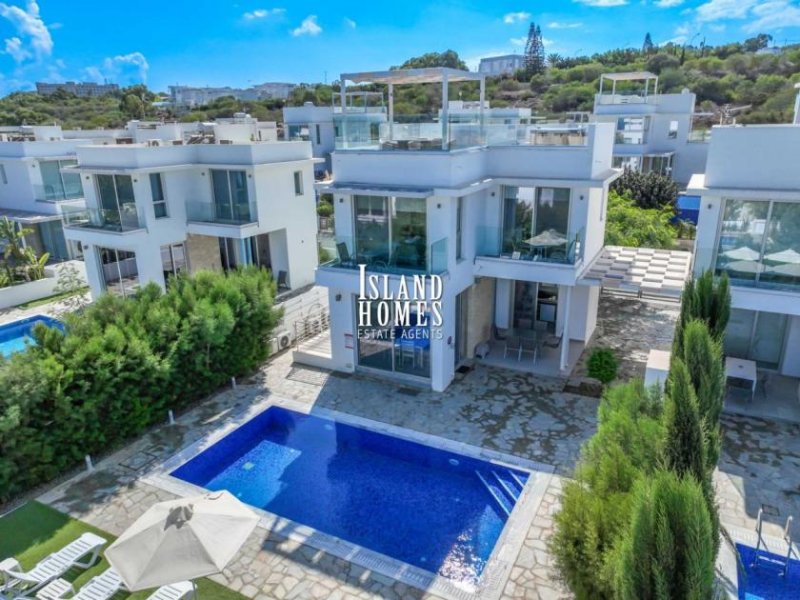 Protaras 4 bedroom, 4 bathroom, detached villa with swimming pool and roof terrace with SEA VIEWS in superb location of Protaras - stunn