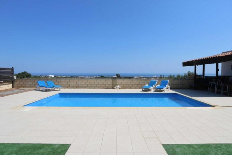 Protaras Stunning Panoramic Sea Views from this exquisite 4 bedroom, 3 bathroom, detached villa on large plot with private swimming pool