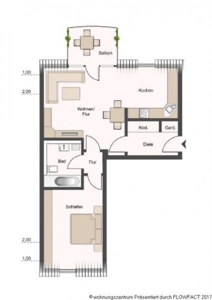 Dresden Frisch renovierte 2 Zi. Dachwohnung, Offene Küche, Balkon, Bad mit Wanne, Neuer Bodenbelag! Wohnung mieten