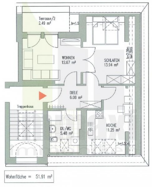 Leipzig EUTRITZSCH + 2 RAUM MIETWOHNUNG + ERSTBEZUG NACH DACHGESCHOSSAUSBAU Wohnung mieten