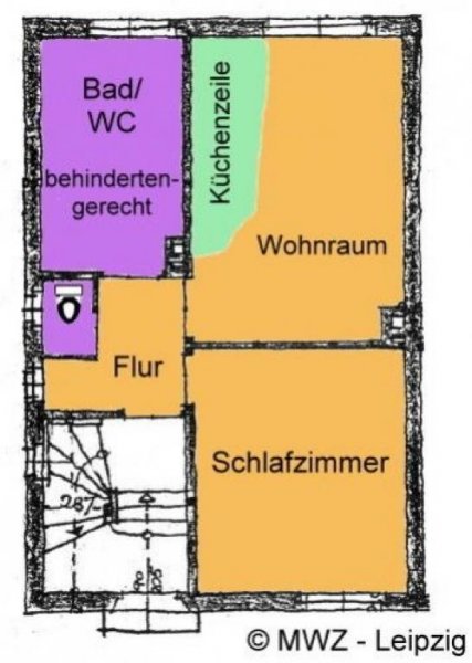 Leipzig schönes helles und behindertengerechtes Appartement in gepflegtem ZFDHH im Südwesten von Leipzig, gute Verkehrsanbindung