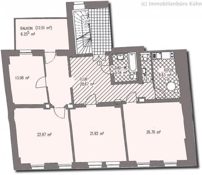 Zwickau geräumige 4 bis 4,5-Raum-Wohnung - wenige Meter zum Zentrum - mit Balkon und Laminat Wohnung mieten