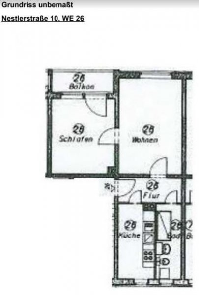 Chemnitz Großzügige 2-Zimmer mit Laminat, Wannebad und Balkon in einer ruhigen Lage! Wohnung mieten