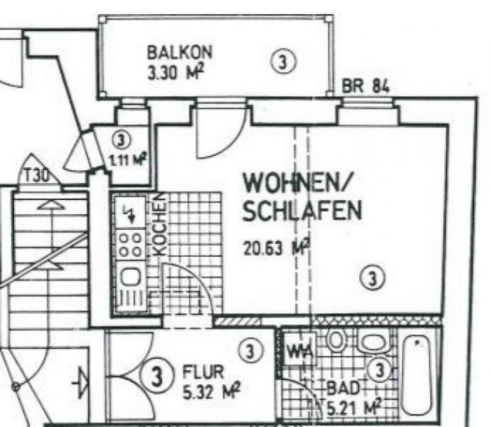 Chemnitz Günstige 1-Zimmer mit Balkon in der Nähe zur Uni Wohnung mieten