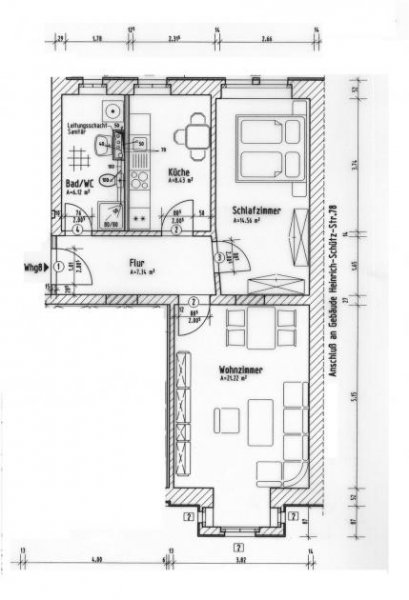 Chemnitz 2-Zi. mit sonnigem Balkon, Laminat, Dusche, SP und EBK in ruhiger Lage! Wohnung mieten