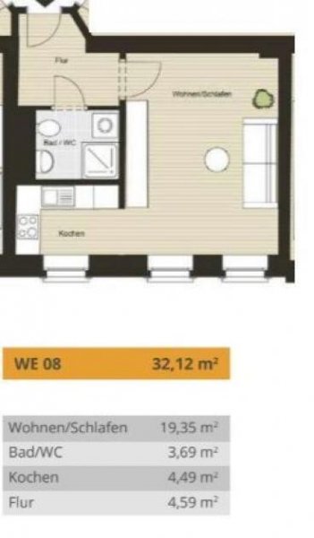 Chemnitz Gemütliche 1-Zimmer mit Parkett, EBK, Fußbodenheizung und Dusche in zentraler Lage! Wohnung mieten