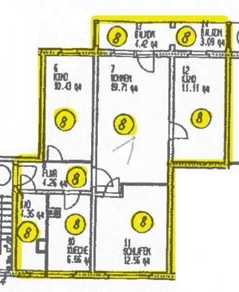 Chemnitz Helle 4-Zi. mit großen Balkon, Wanne & Laminat in ruhiger Lage! Wohnung mieten