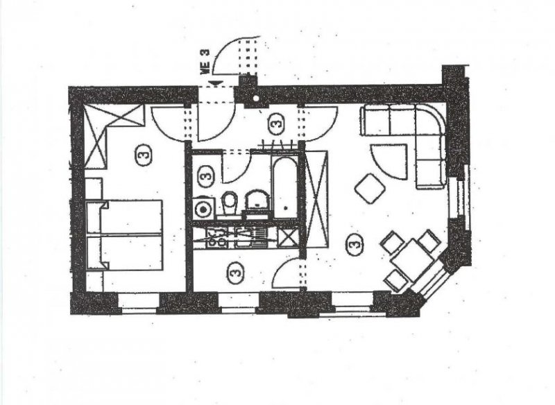 Chemnitz Erdgeschosswohnung - 2 Zimmer mit Wannenbad in zentraler Lage Wohnung mieten
