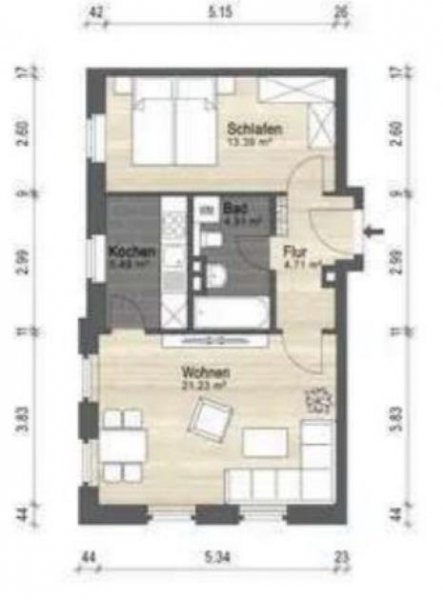 Chemnitz Gemütliche 2-Zimmer mit EBK, Wannenbad und Laminat in ruhiger Lage! Wohnung mieten