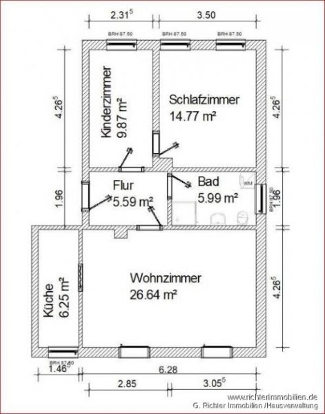 Freiberg Attraktive 3-Zimmer-Wohnung im Erdgeschoss, Freiberg, Nähe Zentrum Wohnung mieten