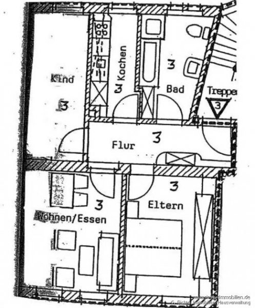 Freiberg Gemütliche 3 - Zimmer Wohnung mit Einbauküche Wohnung mieten