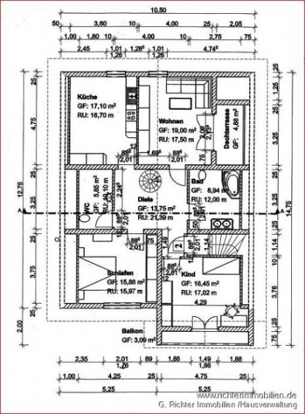 Freiberg Geräumige 4-Zimmer-Wohnung im Dachgeschoss mit Galerie, Dachterrasse und Garten in Zug bei Freiberg Wohnung mieten