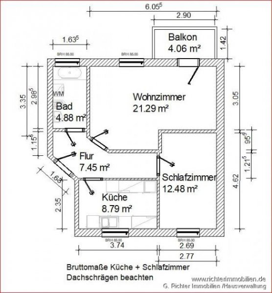 Halsbrücke 2-Zimmer-Dachgeschosswohnung mit Balkon in Halsbrücke Wohnung mieten