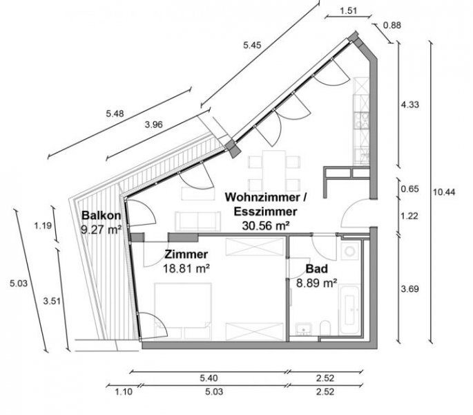 Berlin Beeindruckende 2 Zimmer Wohnung mit interessantem Schnitt auf ca. 61m², mit EBK und Balkon in Mitte! Wohnung mieten