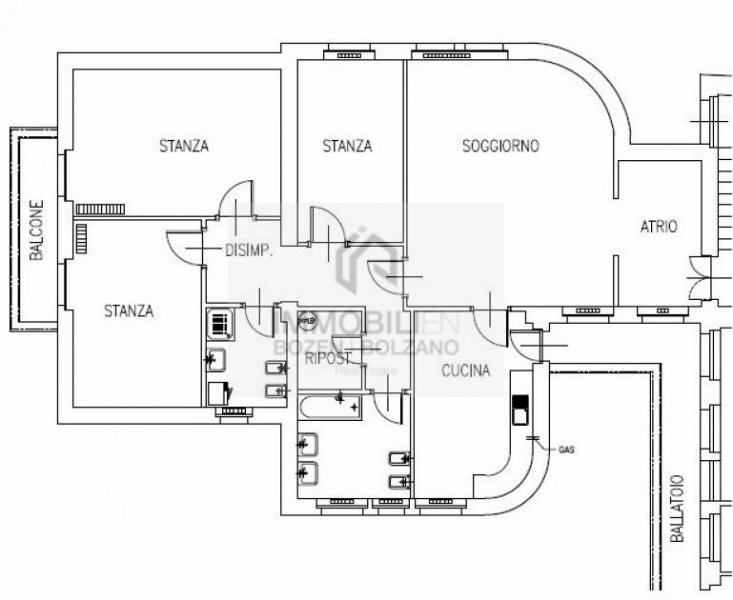 Bozen Große 4-Zimmerwohnung mit getrennter Küche im Zentrum zu vermieten Wohnung mieten