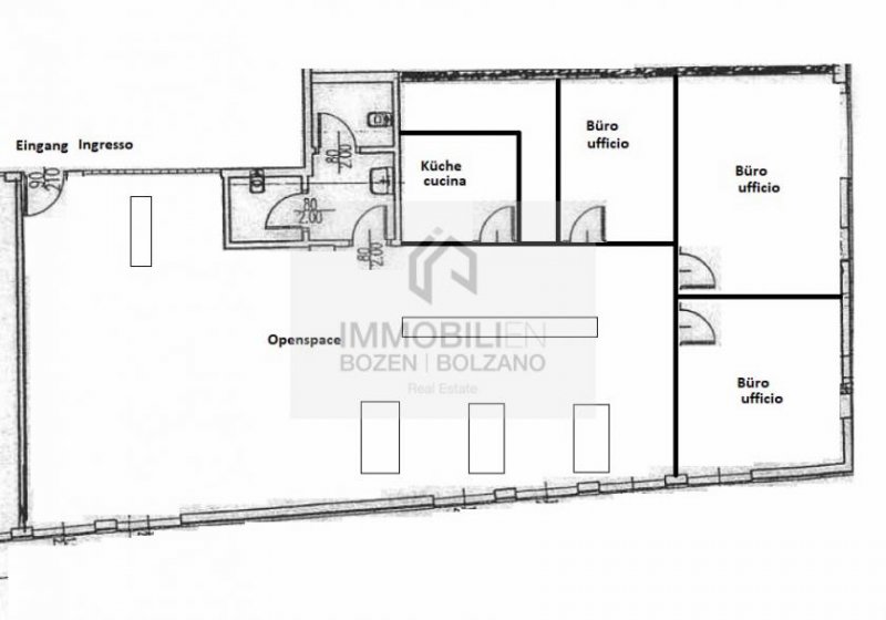 Bozen Helles Büro in Bozen Süd zu vermieten Gewerbe mieten