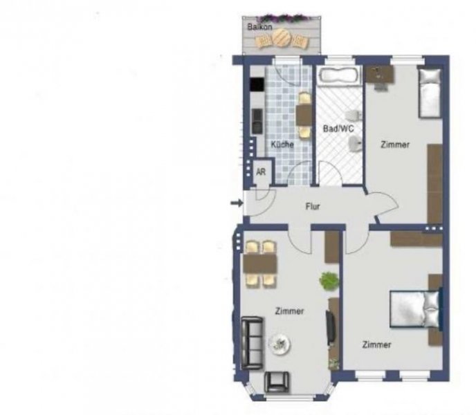 Magdeburg Sehr schöne 3-R-Wohnung im 1.OG. ca.83m² BLK.in MD-Stadtfeld -Ost zu vermieten ! Wohnung mieten