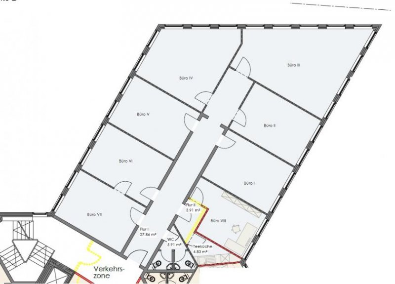 Ratingen Ratingen-Ost: Fünf Einzelbüros ab 19 m² in repräsentativem Gebäude Gewerbe mieten