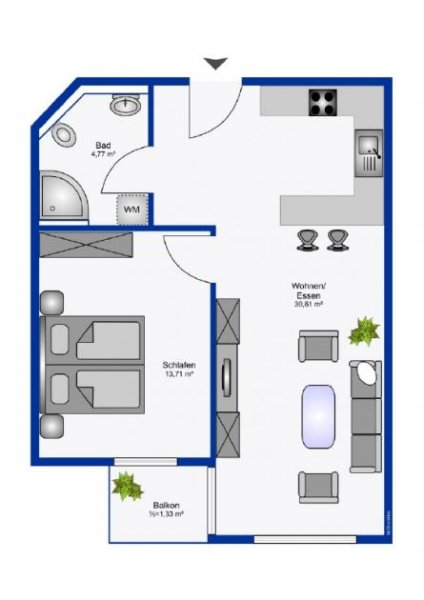 Wesseling Junge und moderne 2-Zimmerwohnung in Wesseling Wohnung mieten