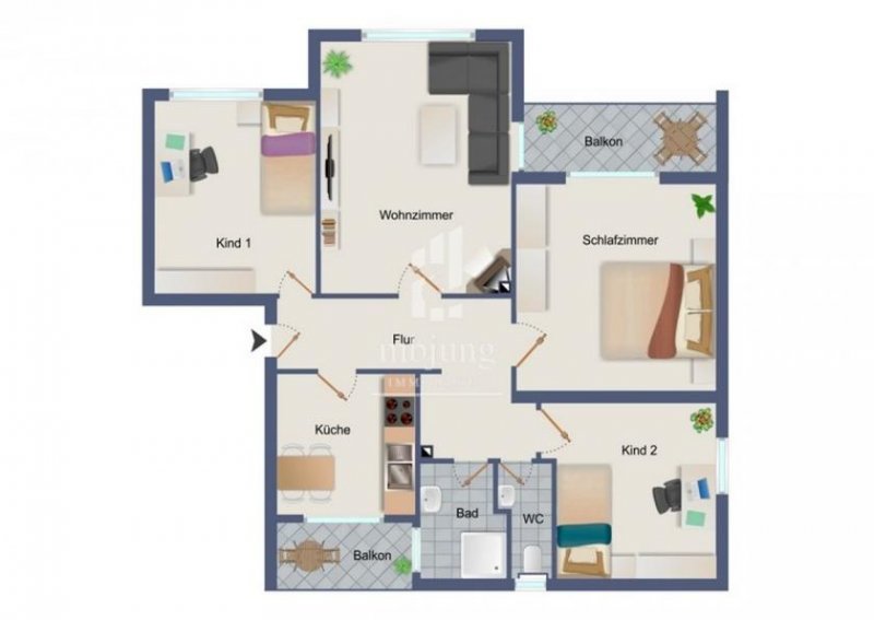 Traben-Trarbach Helle Wohnung inkl. 2 Balkonen im Erdgeschoss - 175 Wohnung mieten