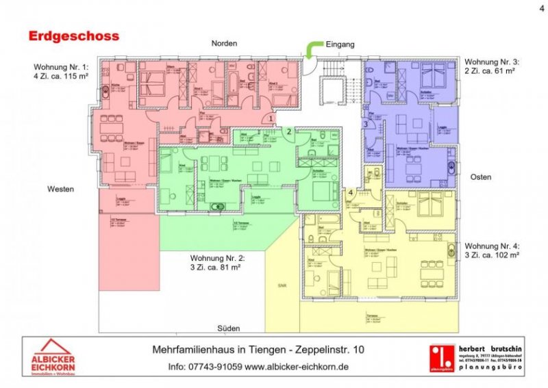 Waldshut-Tiengen Erstbezug Tiengen-3,5 Zi. Erdgeschosswohnung mit Terrasse ca. 102 m² in toller Lage zum 1.7.25 zu vermieten Wohnung mieten