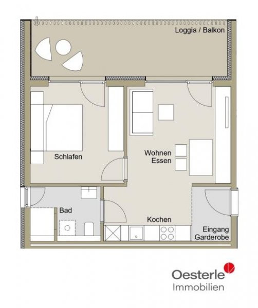 Leutkirch im Allgäu Hochwertige 2-Zi-Wohnung mit überdachter/m Loggia/Balkon in bester Lage von Leutkirch zu vermieten Wohnung mieten