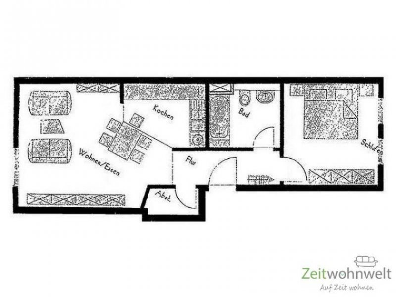 Meiningen (12536_24) MGN: moderne 2-Zimmer-Wohnung mit Laminatböden im Dachgeschoss, Hausmeisterdienste inklusive Wohnung mieten