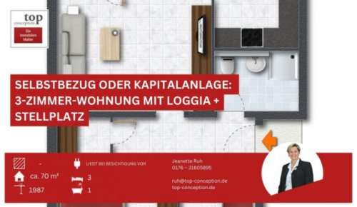 Monheim am Rhein Immobilien Inserate MOHNHEIM AM RHEIN: Selbstbezug oder Kapitalanlage: 3-Zimmer-Wohnung mit Loggia + Stellplatz *provisionsfrei* Wohnung kaufen