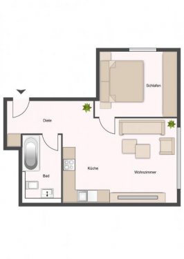 Rees 1-Zimmer Wohnung Rees: Gemütliche Single-Wohnung im Erdgeschoss mit eigenem Garten Wohnung kaufen