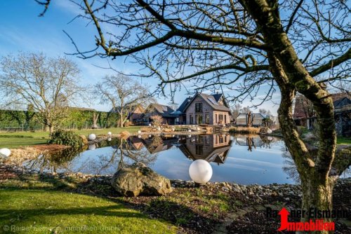 Kalkar Hausangebote Kalkar: Traumhaftes Einfamilienhaus mit Parkanlage, Teich, Grillhaus, Schwimmbad und großer Garage! Haus kaufen