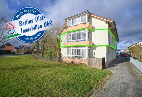 Babenhausen Immobilien Inserate DIETZ: Sonnige 3 Zimmerwohnung mit wintergartenähnlichem Erker, Garage und Fußbodenheizung! Wohnung kaufen