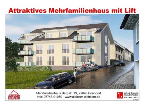 Bonndorf im Schwarzwald Terrassenwohnung 4 Zi. EG mit Balkon ca. 100 m² - Wohnung 1 - Bergstr. 13, 79848 Bonndorf-Neubau mit Lift-klimafreundlich KFW-KFN 297+298 kaufen