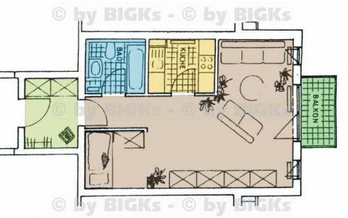 Suhl 1-Zimmer Wohnung Albrechts:1 1/2 Zimmer-Wohnung mit Einbauküche,Balkon (-;) Wohnung kaufen