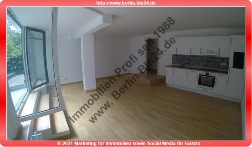 Berlin Immobilien Inserate 1 Zimmer mit Garten und Terrasse, Wannenbad und Einbauküche Wohnung mieten