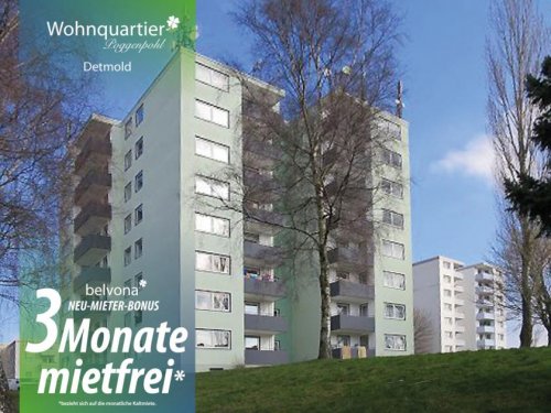 Detmold Wohnungen Frisch sanierte 3 Zimmer-Ahorn-Luxuswohnung im Wohnquartier Poggenpohl!
3 Monate mietfrei: Wohnung mieten