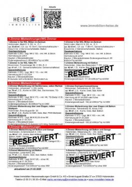 Holzminden Inserate von Wohnungen *** UPDATE *** 21.02.2025 *** Aktuelle Mietübersicht *** Heise Immobilien Holzminden Wohnung mieten