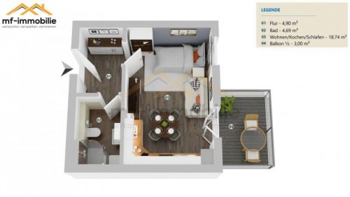 Mariental Wohnungen Einzimmer Apartment in Mariental mit Balkon Wohnung mieten
