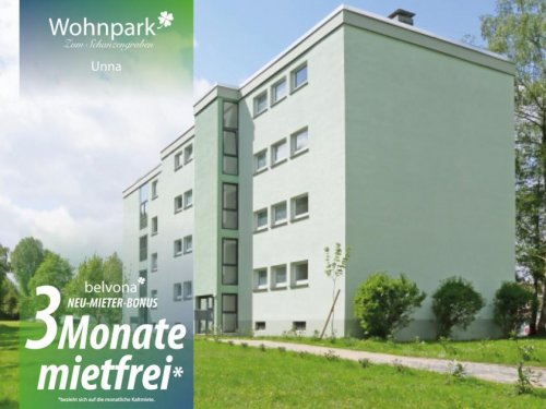 Unna 3-Zimmer Wohnung 3 Monate mietfrei: Frisch sanierte 3 Zimmer-Ahorn-Luxuswohnung im Wohnpark Zum Schanzengraben! Wohnung mieten