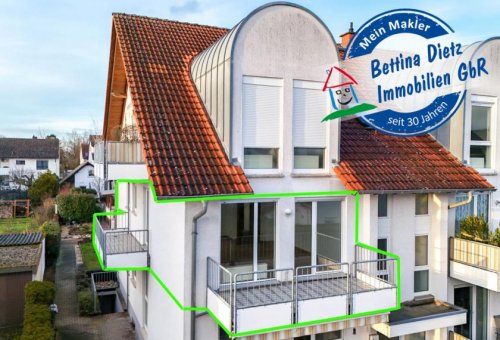 Rodgau Terrassenwohnung DIETZ: Neu-Renovierte 3-Zimmer-Wohnung mit 2 Balkone, 2 Bäder inklusive 2 Tiefgaragenstellplätze! Wohnung mieten