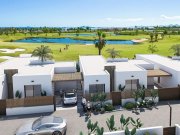 Los Alcázares Villen mit 3 Schlafzimmern, 2 Bädern, Vorinstallation Klimaanlage und Privatpool direkt am Golfplatz von La Serena Golf Haus